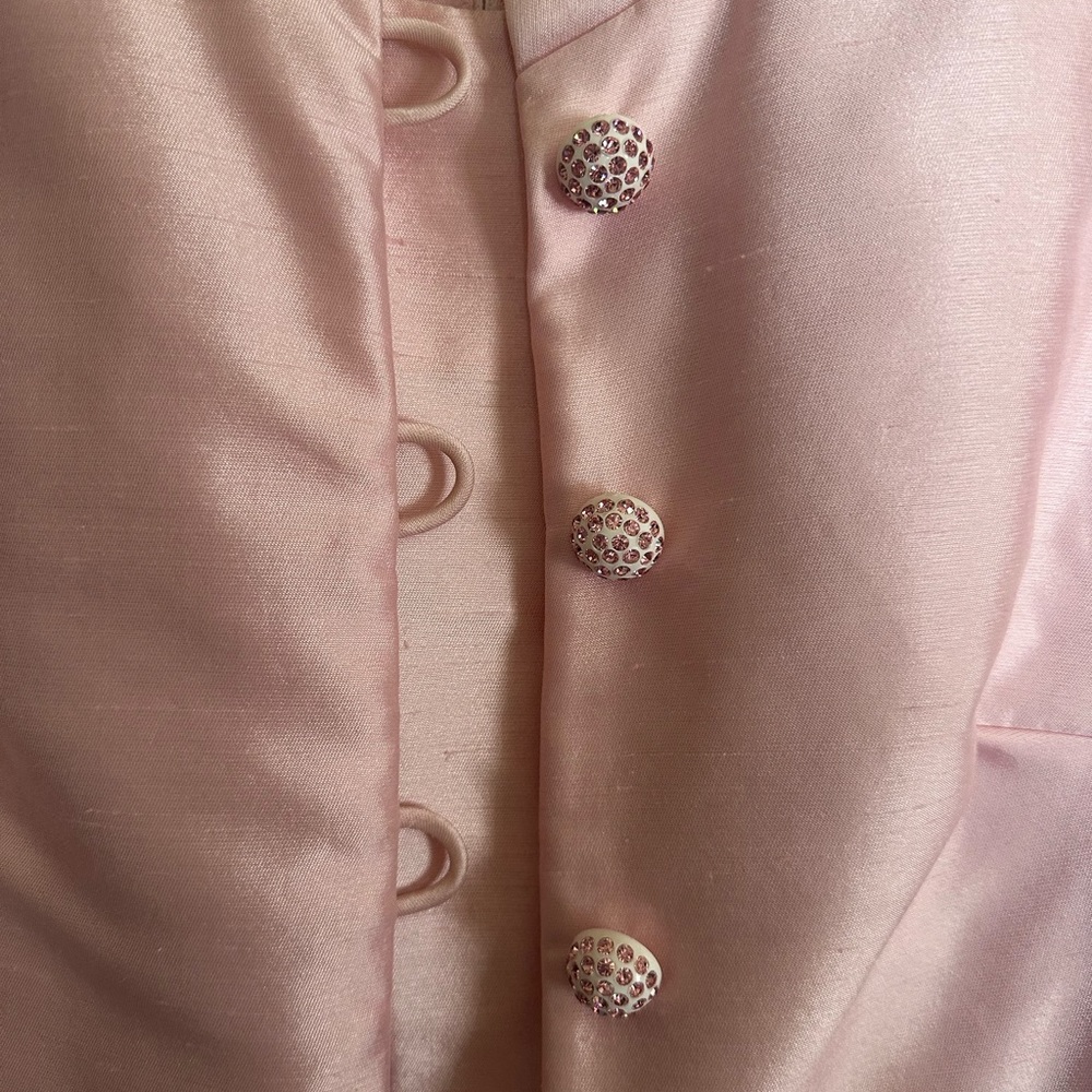Vintage 1960s Parnes Feinstein Pink Raw Silk Jacket and Shift Dress